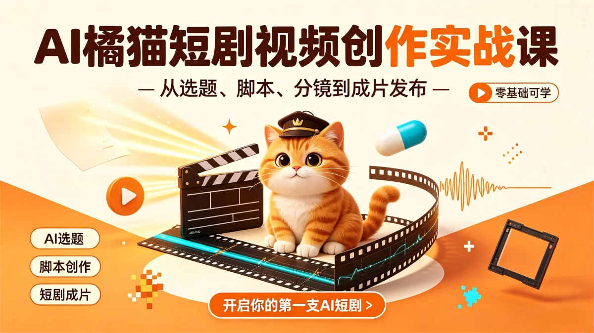 橘霸天·AI橘猫短剧视频创作实战课